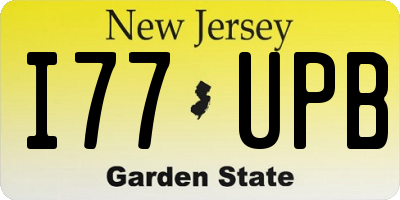 NJ license plate I77UPB