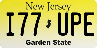 NJ license plate I77UPE