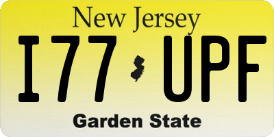 NJ license plate I77UPF
