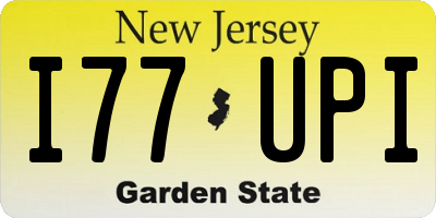 NJ license plate I77UPI