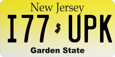 NJ license plate I77UPK