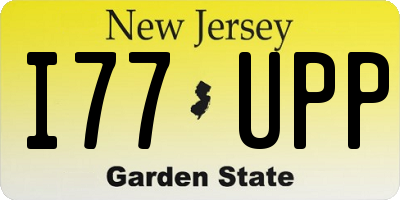 NJ license plate I77UPP