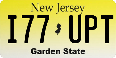 NJ license plate I77UPT