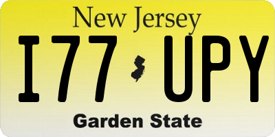 NJ license plate I77UPY