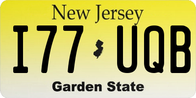 NJ license plate I77UQB