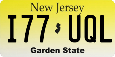 NJ license plate I77UQL