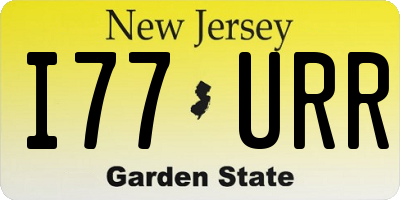NJ license plate I77URR