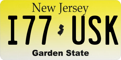 NJ license plate I77USK