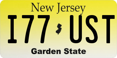NJ license plate I77UST