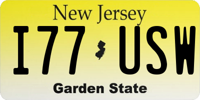 NJ license plate I77USW