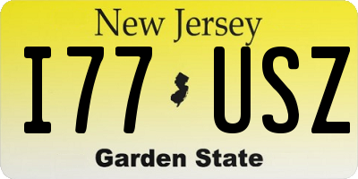 NJ license plate I77USZ