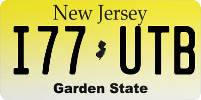 NJ license plate I77UTB