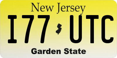 NJ license plate I77UTC