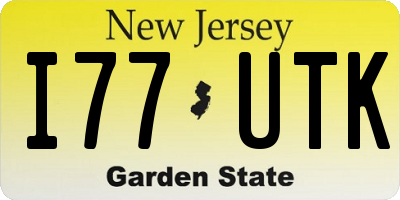 NJ license plate I77UTK