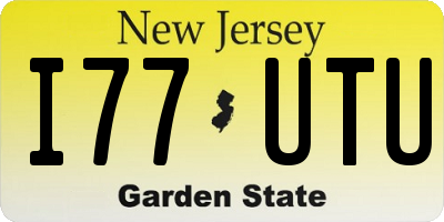 NJ license plate I77UTU