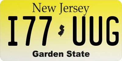 NJ license plate I77UUG