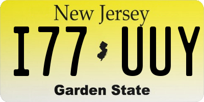 NJ license plate I77UUY