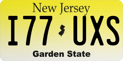 NJ license plate I77UXS