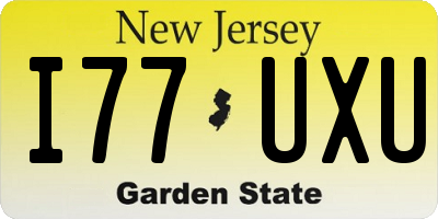NJ license plate I77UXU