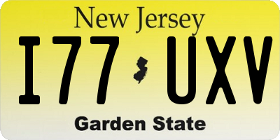 NJ license plate I77UXV