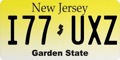 NJ license plate I77UXZ