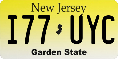 NJ license plate I77UYC