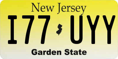NJ license plate I77UYY