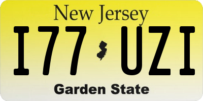 NJ license plate I77UZI