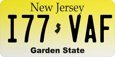 NJ license plate I77VAF