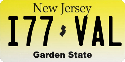 NJ license plate I77VAL