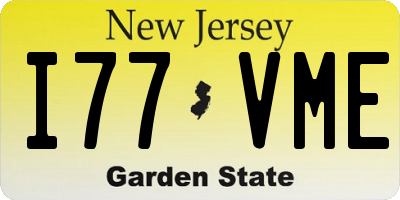 NJ license plate I77VME