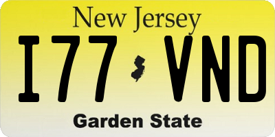 NJ license plate I77VND