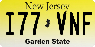 NJ license plate I77VNF