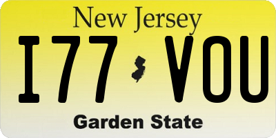 NJ license plate I77VOU