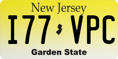 NJ license plate I77VPC
