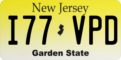 NJ license plate I77VPD