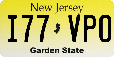 NJ license plate I77VPO