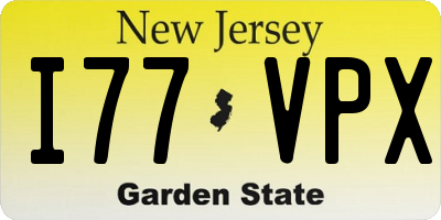 NJ license plate I77VPX