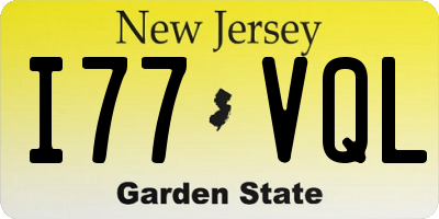NJ license plate I77VQL