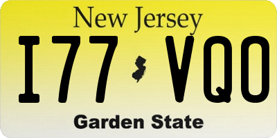 NJ license plate I77VQO