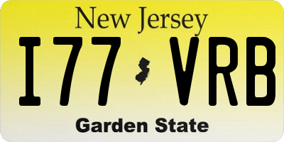 NJ license plate I77VRB