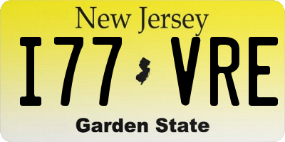 NJ license plate I77VRE