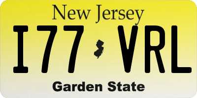 NJ license plate I77VRL