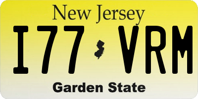 NJ license plate I77VRM
