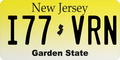 NJ license plate I77VRN