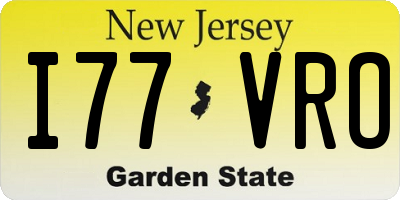 NJ license plate I77VRO