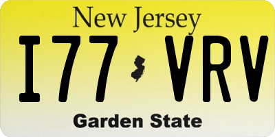 NJ license plate I77VRV