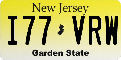 NJ license plate I77VRW