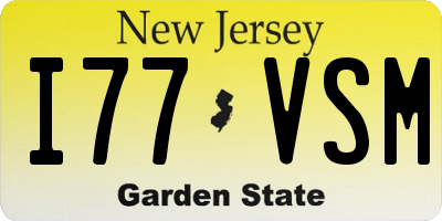 NJ license plate I77VSM