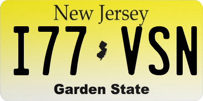 NJ license plate I77VSN
